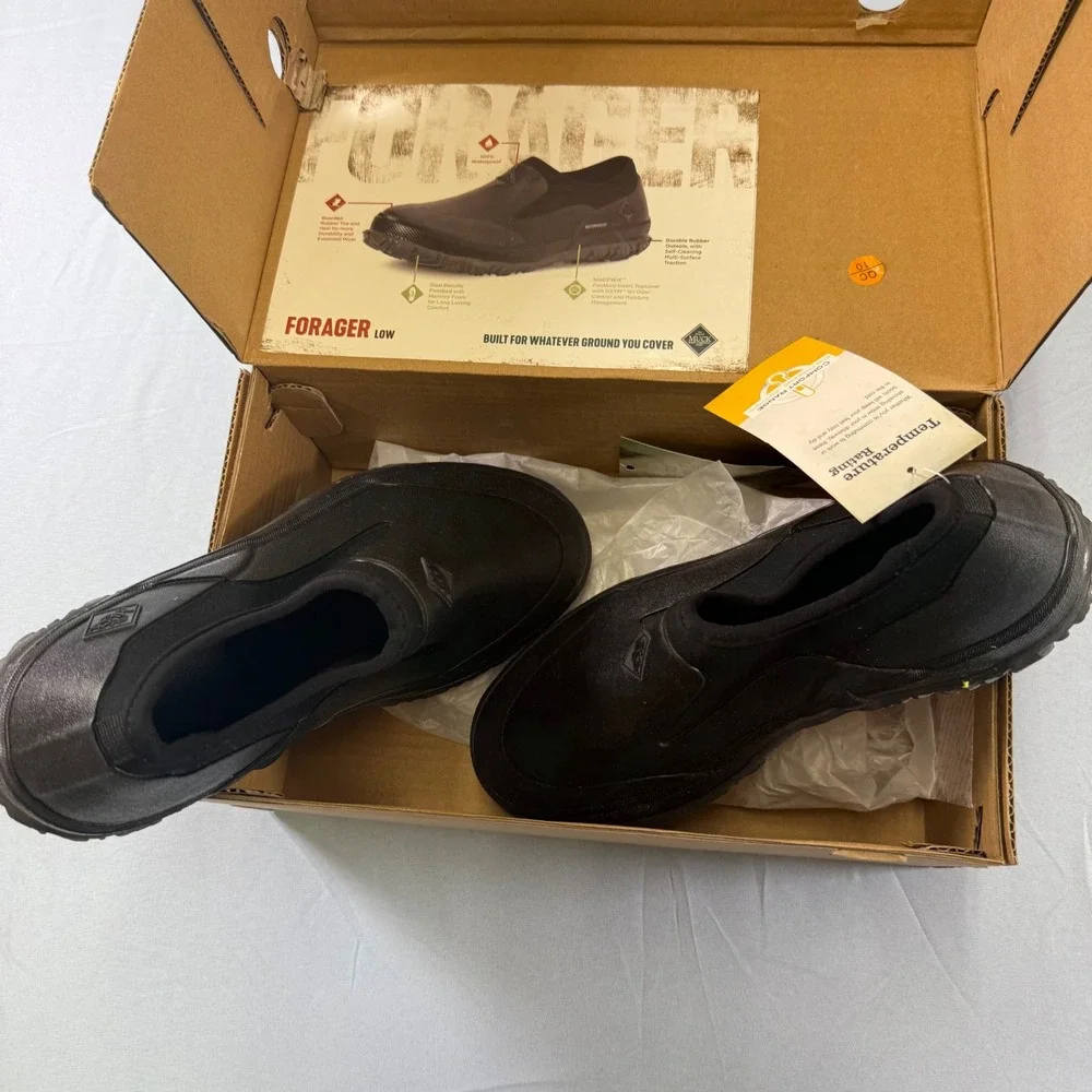 Muck Boot Co Forager Low Black Waterproof Slip On Shoes Mens 10 Womens 11